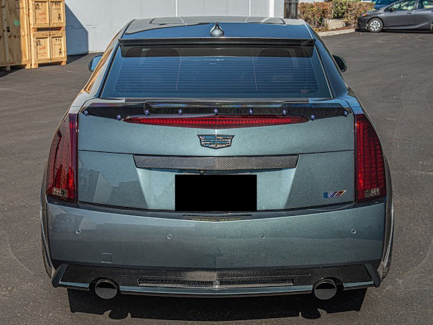 2009-15 CADILLAC CTS-V V2 SEDAN | CARBON FIBER REAR TRUNK DECKLID APPLIQUÉ INSERT-FOR MODELS EQUIPPED WITH SINGLE LENS CAMERA